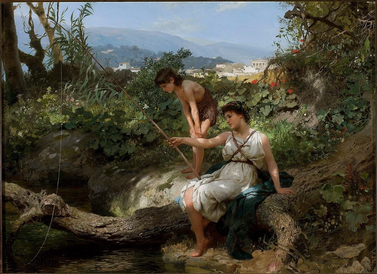 Henryk Siemiradzki - Idillio Romano, Pesca, Museo nazionale di Varsavia